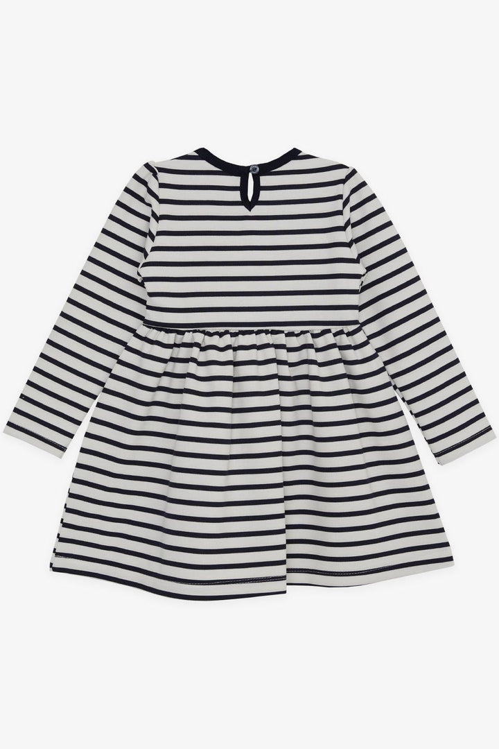 BRE Breeze Girl Child Long Sleeve Dress Sequined Summer Printed with Bow 3-8 Years, Ecru - Caerdydd