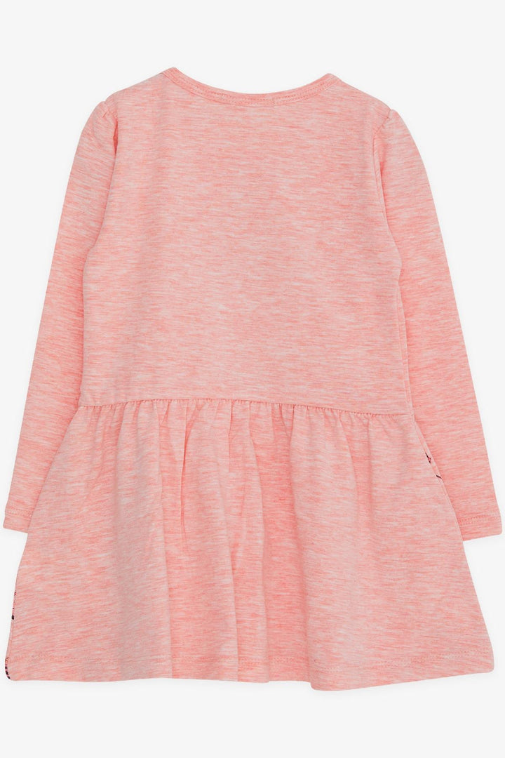 BRE Breeze Girl Child Long Sleeve Dress Sequined Girl Printed 3-7 Years, Salmon Melange - Wallsend