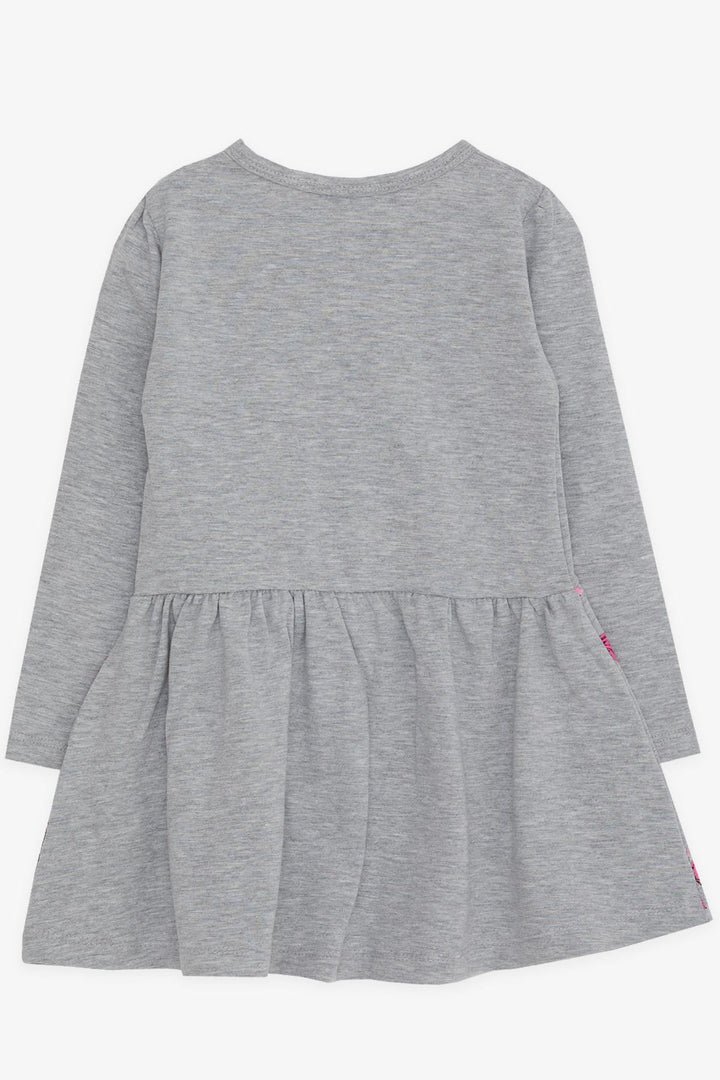 BRE Breeze Girl Child Long Sleeve Dress Sequined Girl Printed 3-7 Years, Grey Melange - Pinotepa