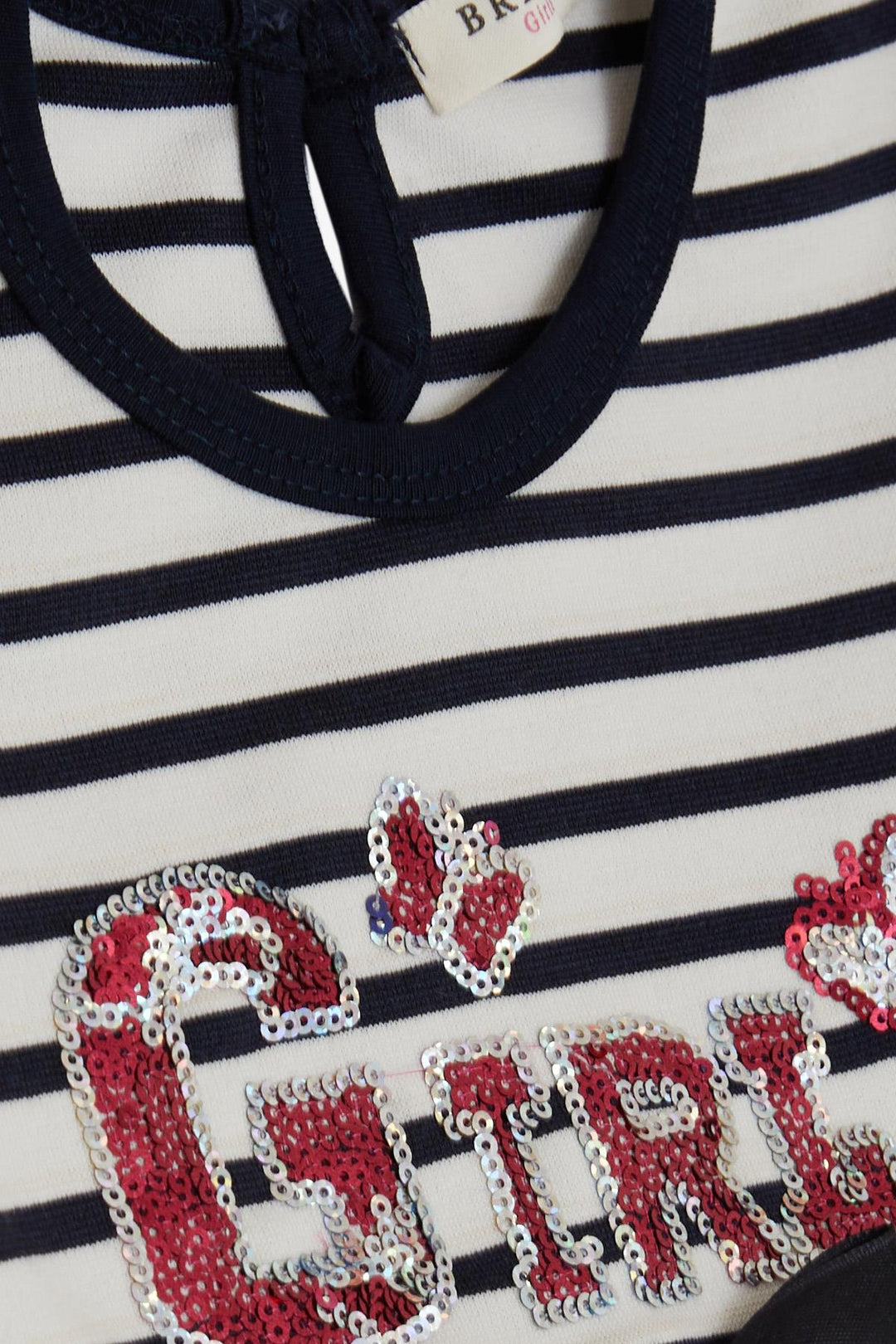 BRE Breeze Girl Child Long Sleeve Dress Sequined Summer Printed with Bow 3-8 Years, Ecru - Caerdydd