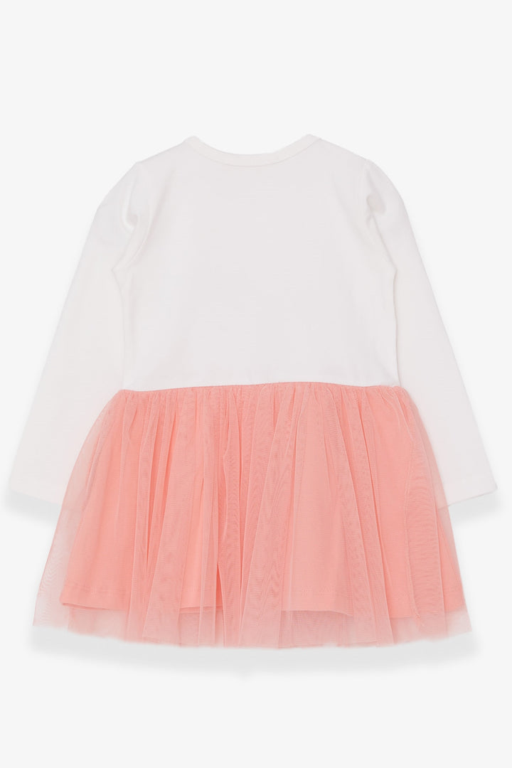 BRE Breeze Girl Child Long Sleeve Dress Sequined Summer Printed 1.5-5 Years, Ecru - Onteniente