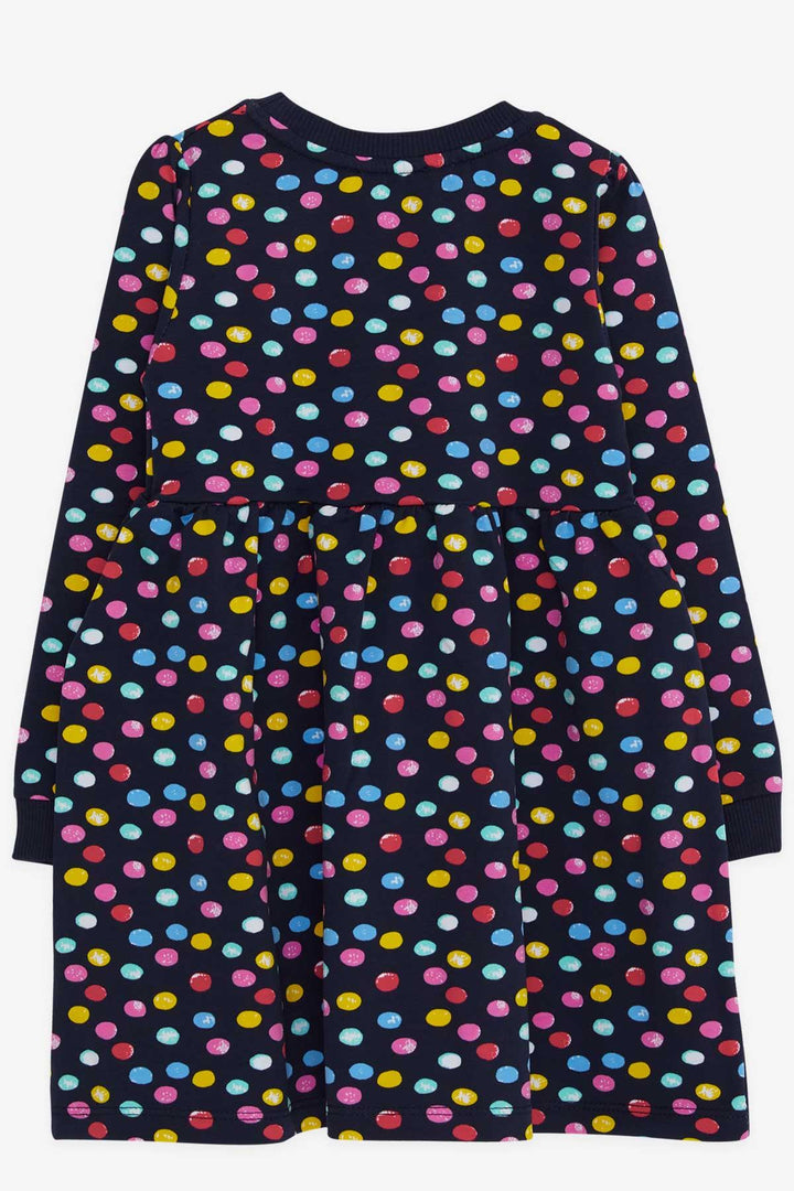 BRE Breeze Girl Child Long Sleeve Dress Colorful Polka Dot Patterned 1.5-5 Years, Navy Blue - Zacatecas