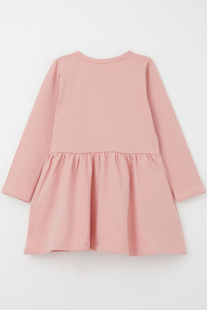 BRE Breeze Girl Child Long Sleeve Dress Colorful Flower Embroidered 1.5-5 Years, Rose Pink - Florence