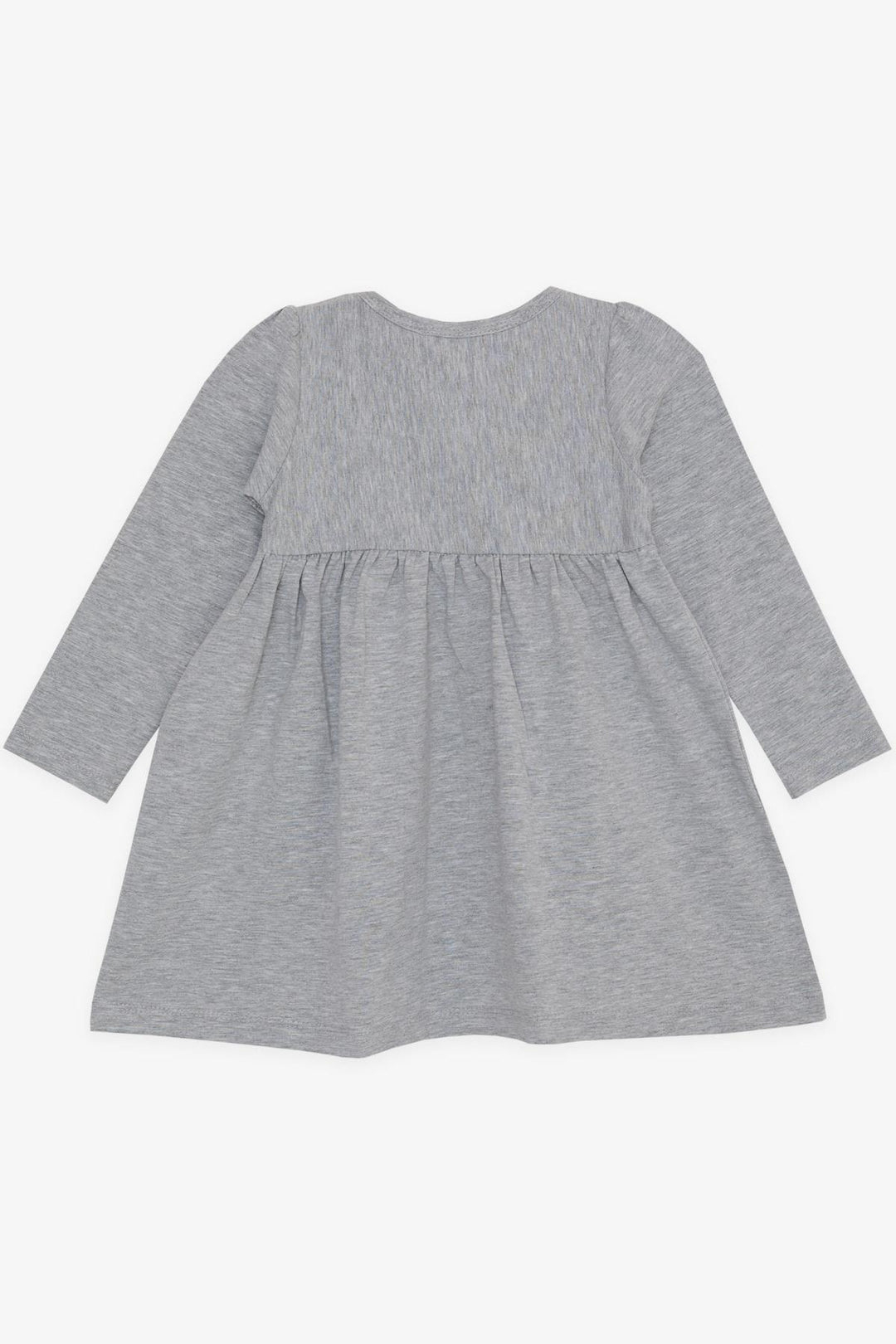 BRE Breeze Girl Child Long Sleeve Dress Cute Fawn Printed 2-6 Years, Grey Melange - El Dorado