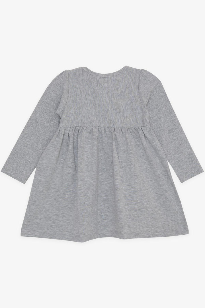 BRE Breeze Girl Child Long Sleeve Dress Cute Fawn Printed 2-6 Years, Grey Melange - El Dorado
