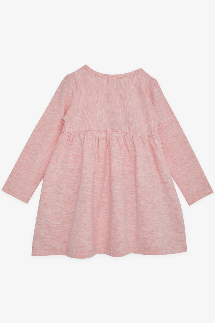 BRE Breeze Girl Child Long Sleeve Dress Cute Fawn Printed 2-6 Years, Salmon Melange - Pervomaisk