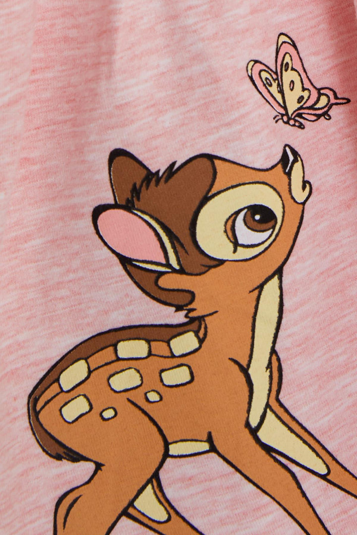 BRE Breeze Girl Child Long Sleeve Dress Cute Fawn Printed 2-6 Years, Salmon Melange - Pervomaisk