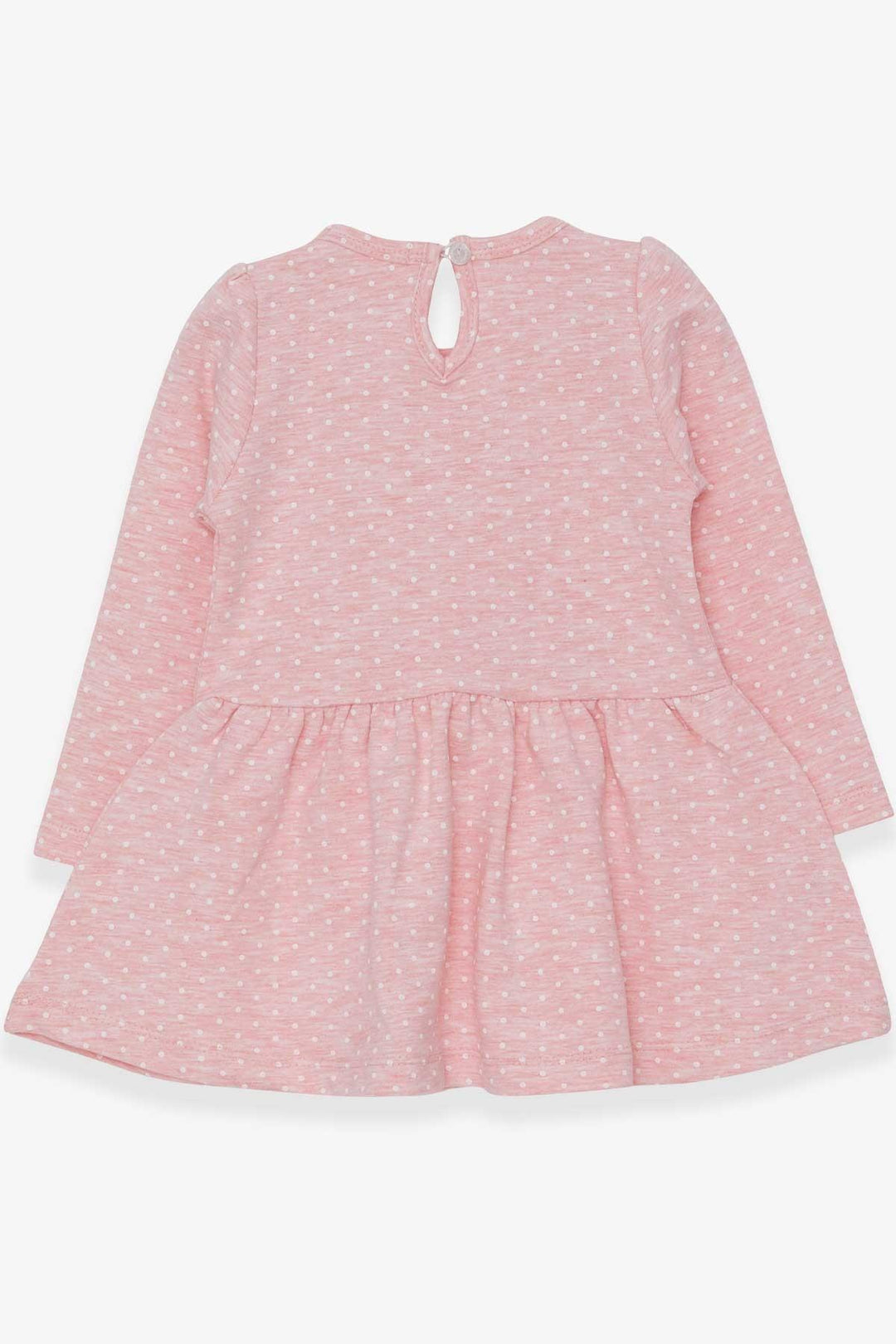 BRE Breeze Girl Child Long Sleeve Dress with Glitter Glasses Printed Girl 1-4 Years, Salmon Melange - Columbus
