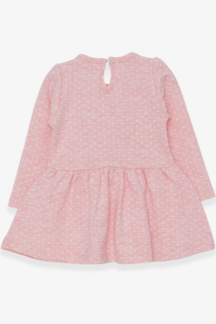 BRE Breeze Girl Child Long Sleeve Dress with Glitter Glasses Printed Girl 1-4 Years, Salmon Melange - Columbus