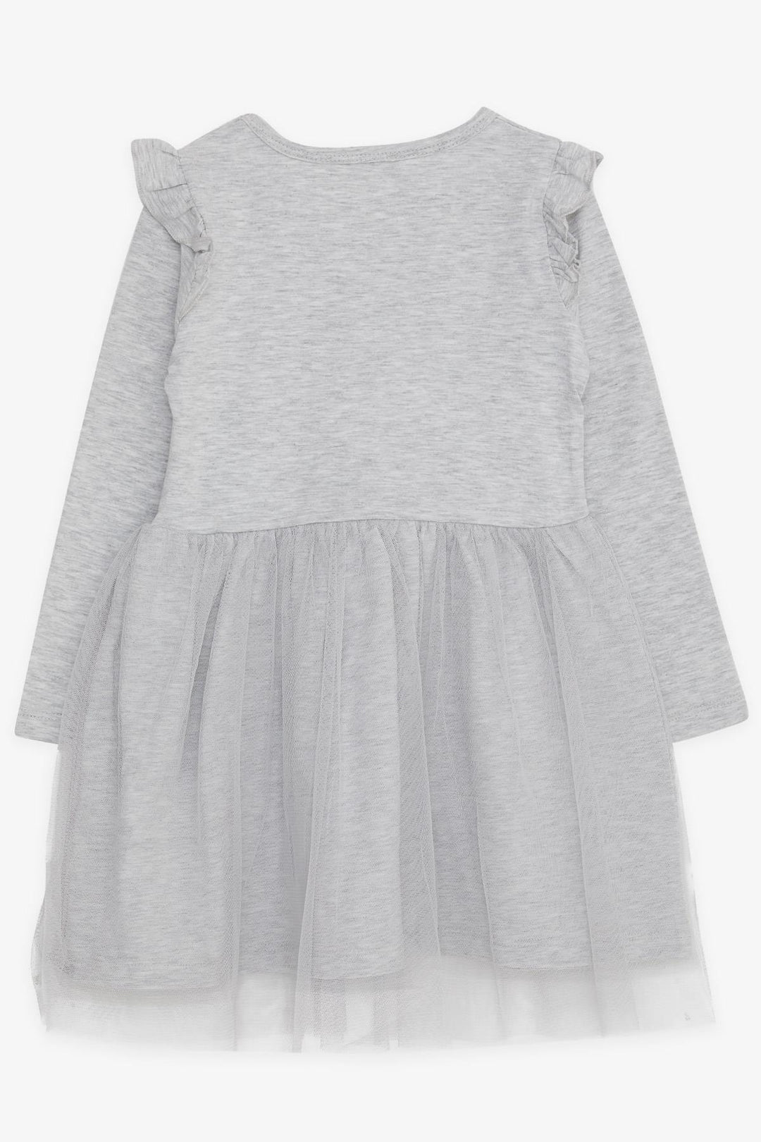 BRE Breeze Girl Child Long Sleeve Dress with Bunny Print 1.5-5 Years, Light Grey Melange - Purísima de Bustos
