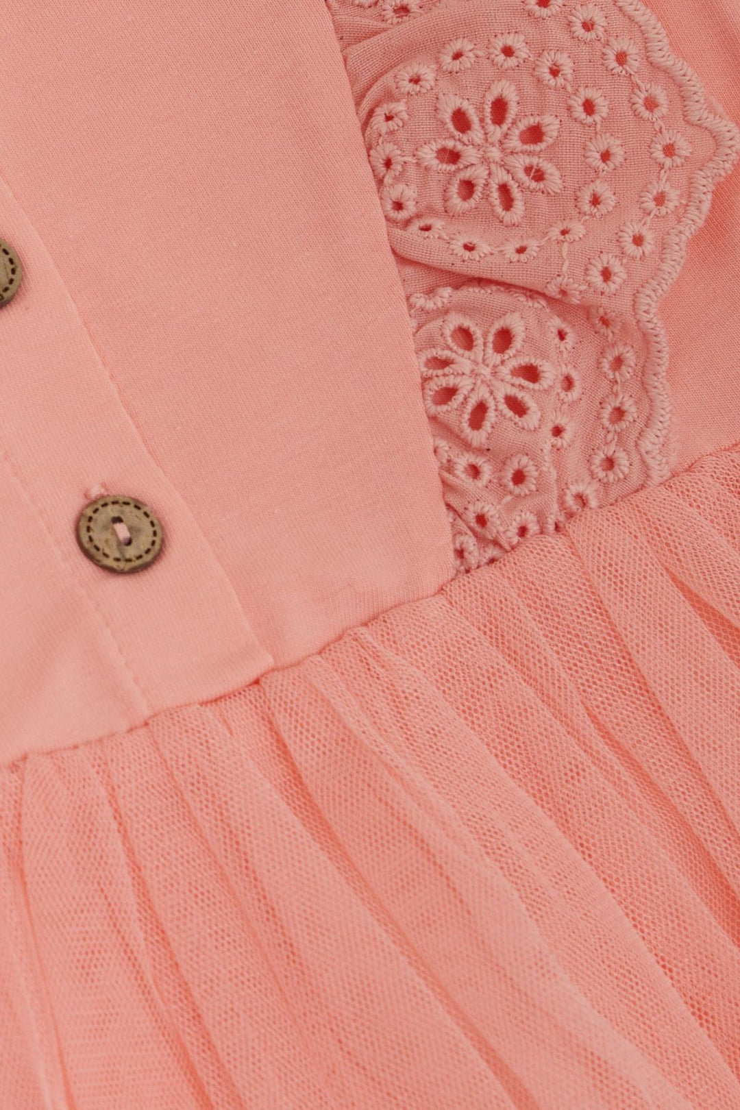 BRE Breeze Girl Child Long Sleeve Dress with Tulle Lace 1.5-5 Years, Salmon - Melbourne
