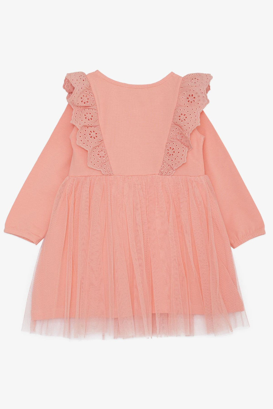 BRE Breeze Girl Child Long Sleeve Dress with Tulle Lace 1.5-5 Years, Salmon - Melbourne