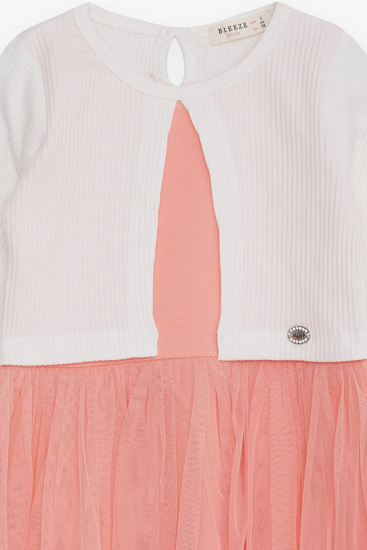 BRE Breeze Girl Child Long Sleeve Dress Tulle 3-8 Years, Ecru - Richmond