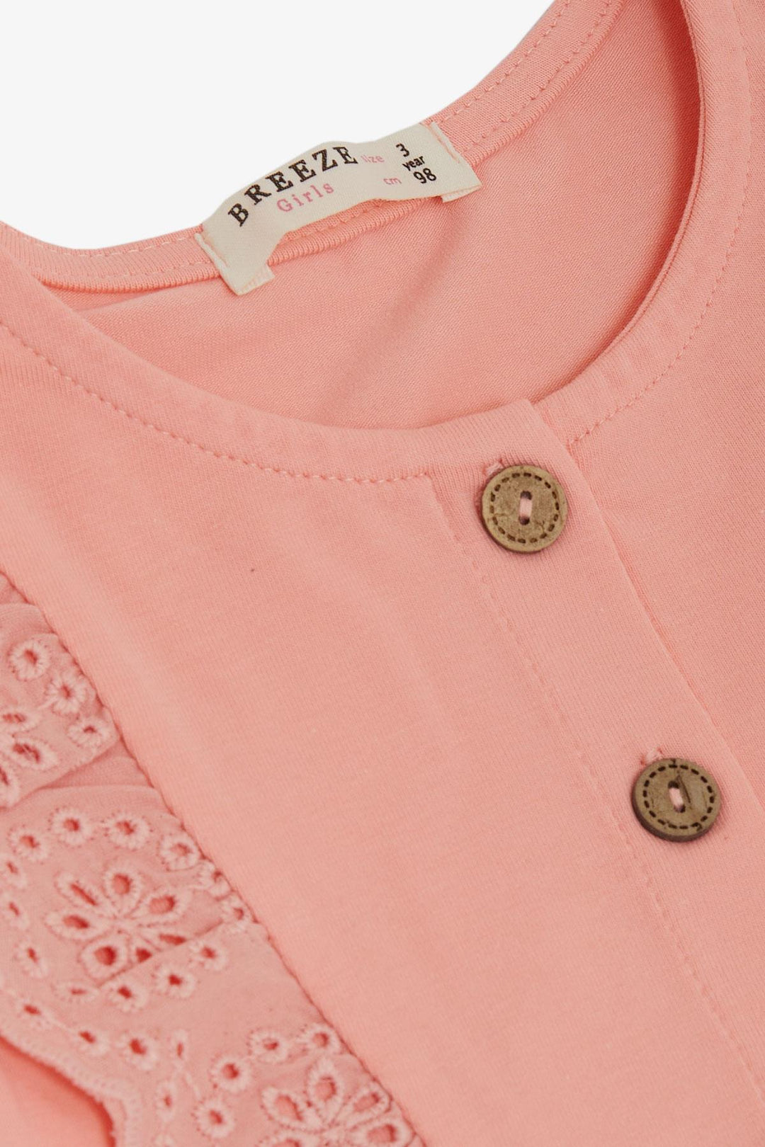 BRE Breeze Girl Child Long Sleeve Dress with Tulle Lace 1.5-5 Years, Salmon - Melbourne