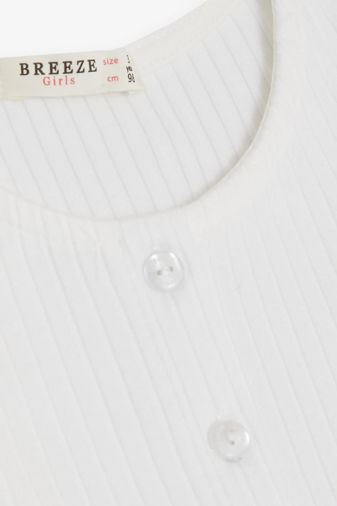 BRE Breeze Girl Child Long Sleeve Dress with Tulle Embroidery Buttoned 1.5-5 Years, Ecru - Neustadt