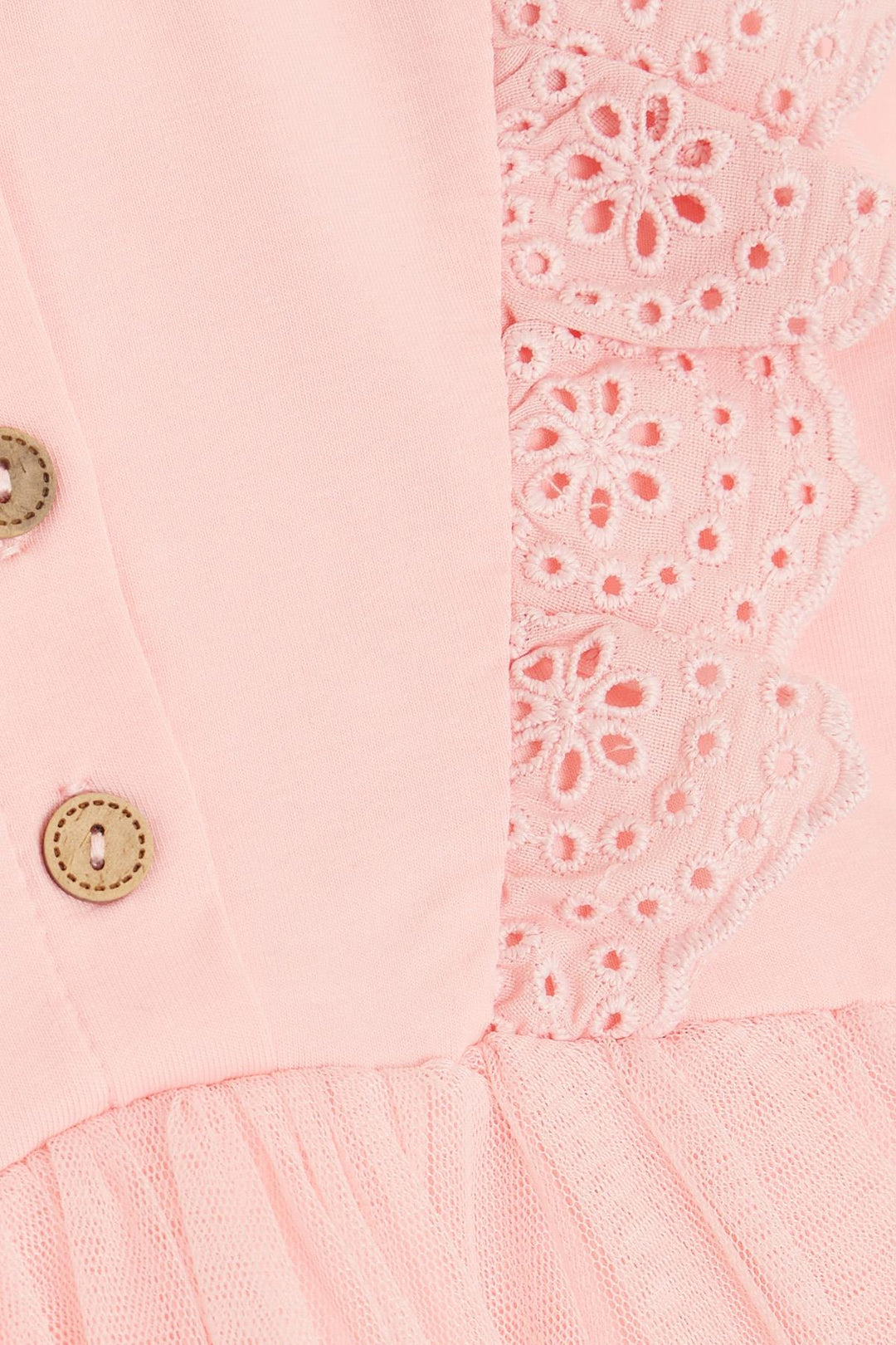 BRE Breeze Girl Child Long Sleeve Dress with Tulle Lace 1.5-5 Years, Pink - Country Club