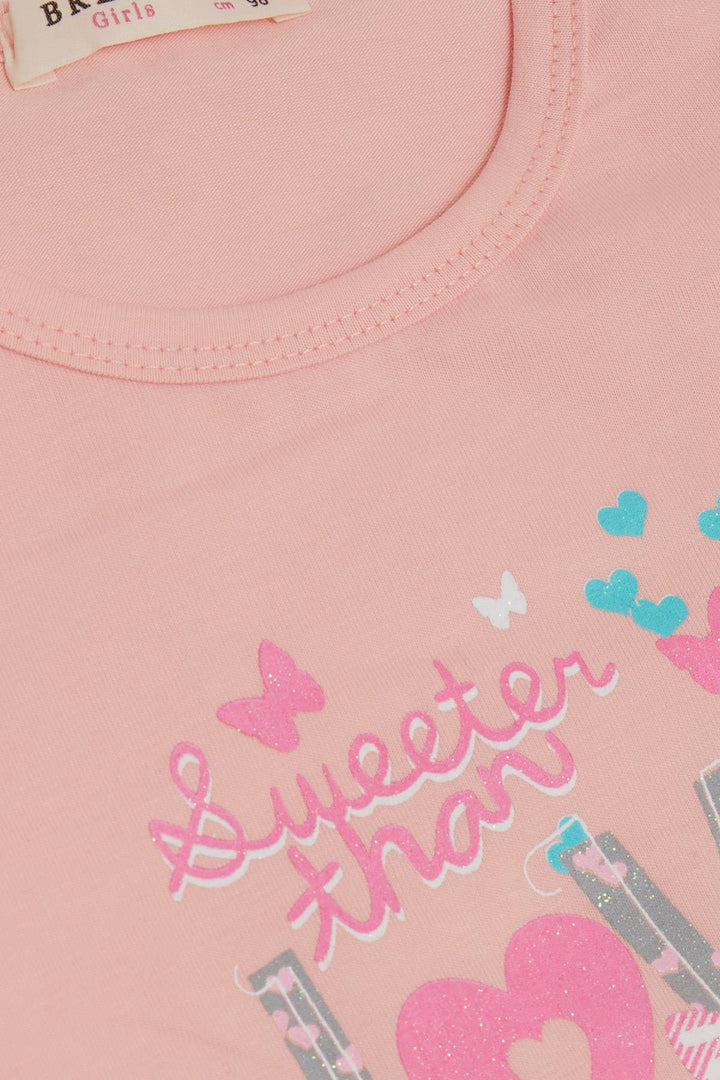 BRE Breeze Girl Child Long Sleeve Dress Tulle Printed Summer 1.5-5 Years, Powder - Castelldefels
