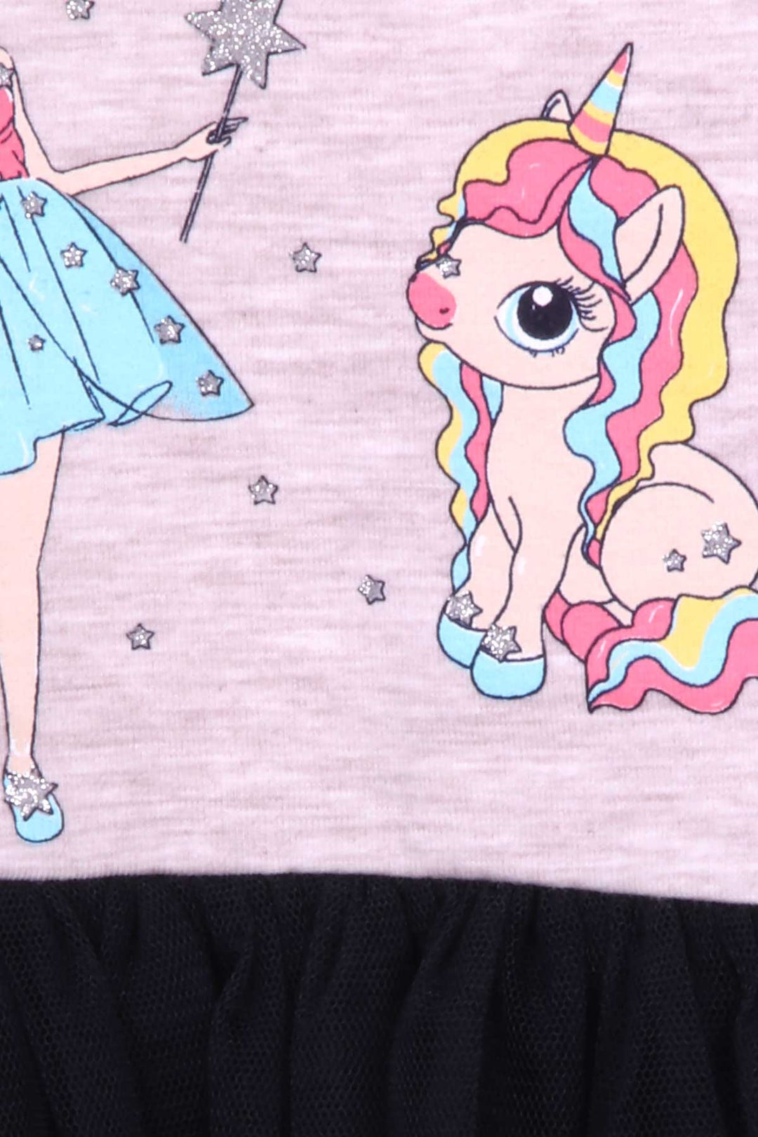 BRE Breeze Girl Child Long Sleeve Dress Unicorn Printed 2-6 Years, Beige Melange - Fajardo