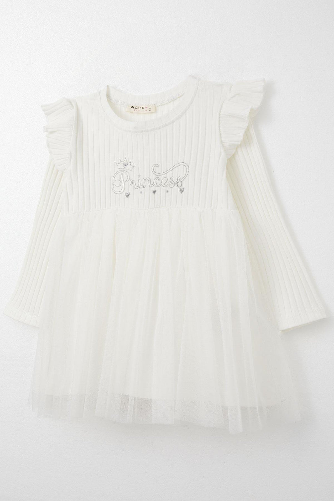 BRE Breeze Girl Child Long Sleeve Dress with Summer Embroidery 1.5-5 Years, Ecru - Soteapan