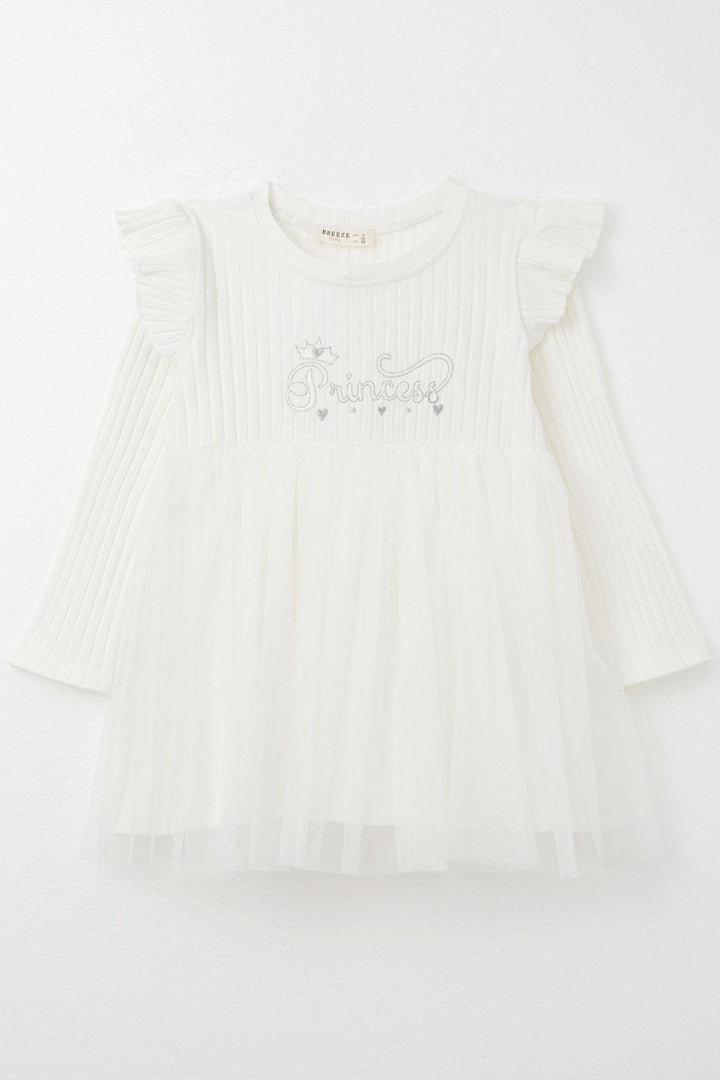 BRE Breeze Girl Child Long Sleeve Dress with Summer Embroidery 1.5-5 Years, Ecru - Soteapan