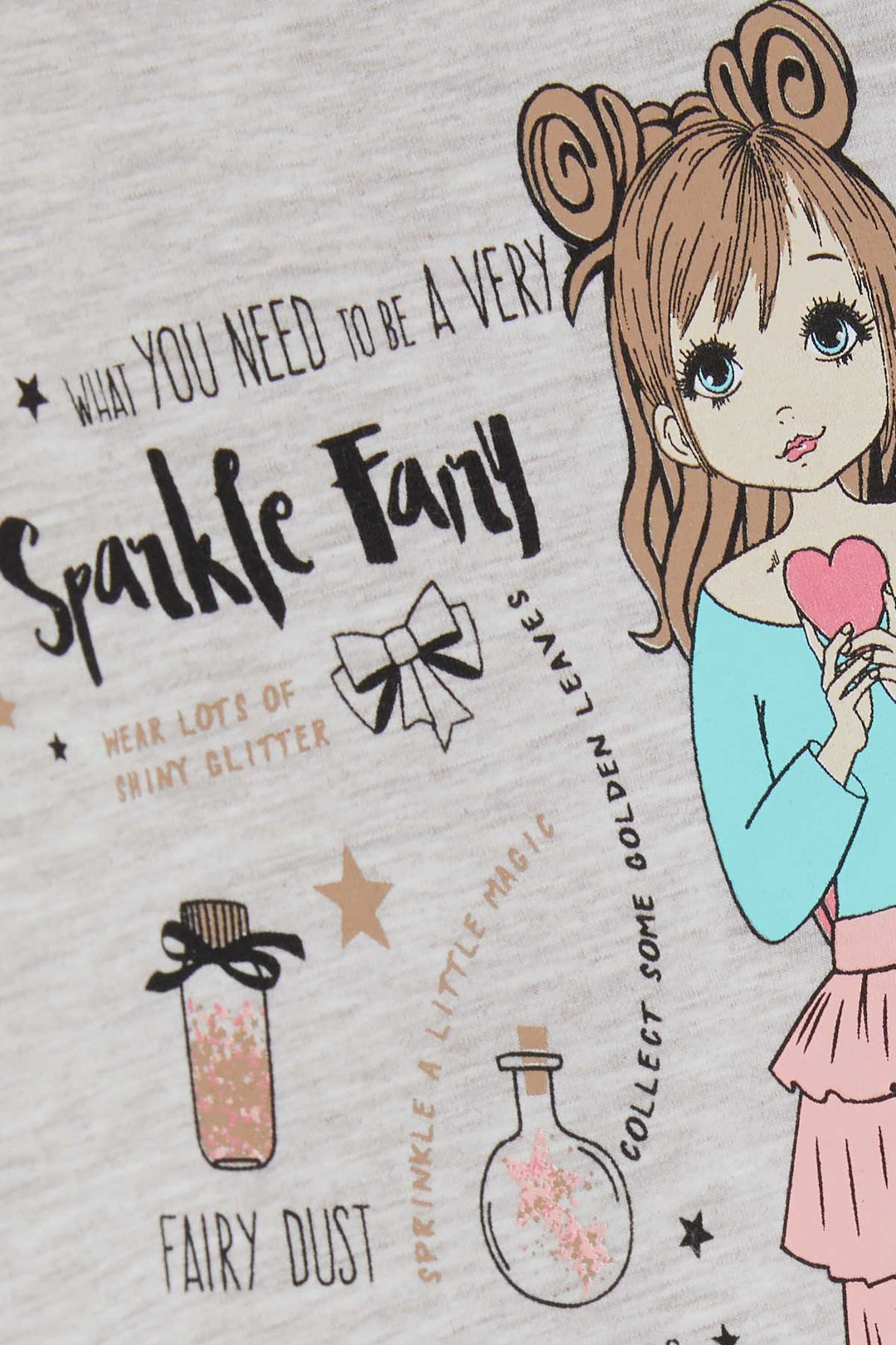 BRE Breeze Girl Child Long Sleeve T-Shirt Printed 1-4 Years, Beige Melange - Olive Branch