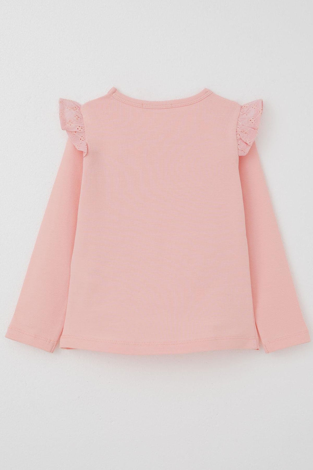 BRE Breeze Girl Child Long Sleeve T-Shirt Basic with Lace 3-8 Years, Pink - St. Petersburg
