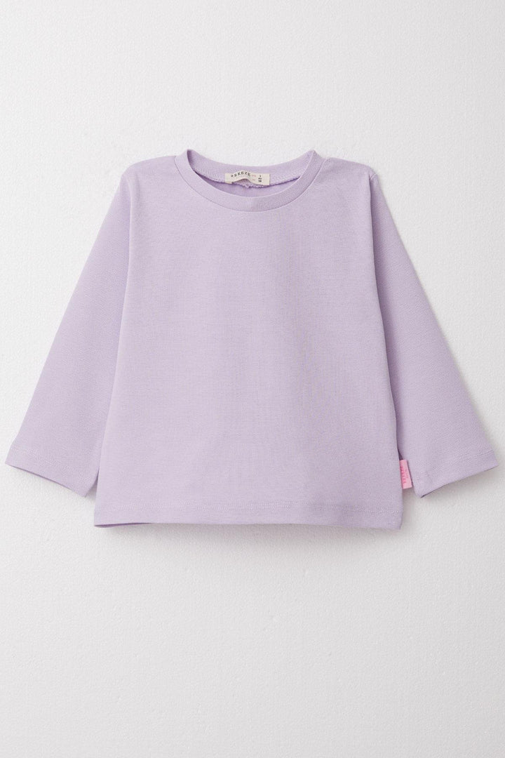BRE Girl's Long Sleeve T-Shirt Basic 1-4 Years, Light Lilac - Lombard