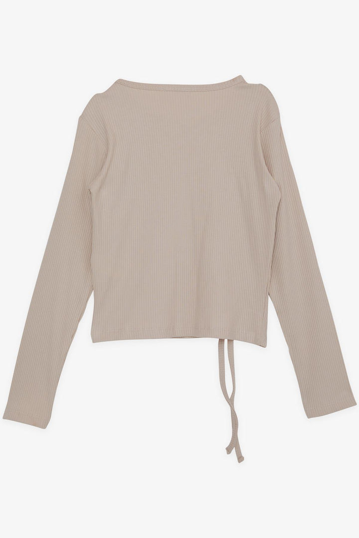 BRE Breeze Girl Child Long Sleeve T-Shirt with Ruffles 84 Years, Beige - Kerkrade