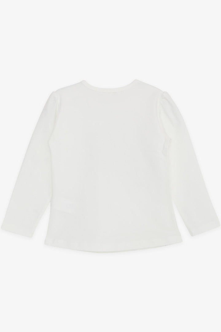 BRE Breeze Girl Child Long Sleeve T-Shirt Floral Girl Printed 1-4 Years, Ecru - Carini