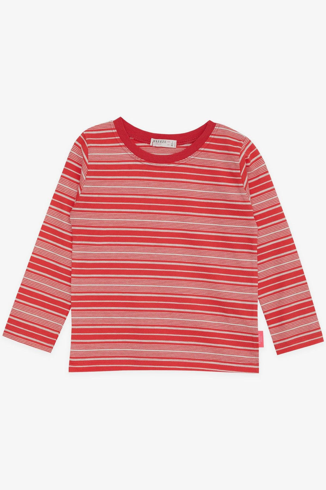 BRE Breeze Girl Child Long Sleeve T-Shirt Striped 3-7 Years, Pomegranate - Phenix City