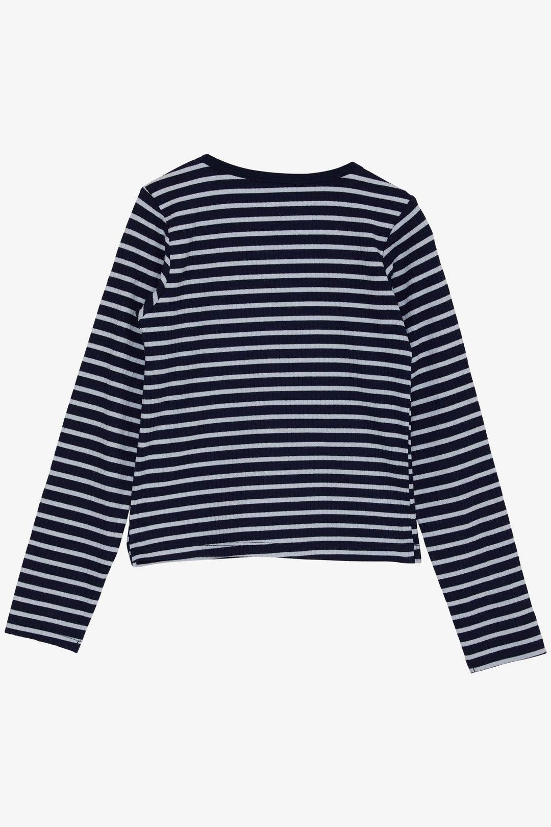 BRE Breeze Girl's Long Sleeve Striped Square Neck T-Shirt 106 Years, Navy Blue - Etterbeek