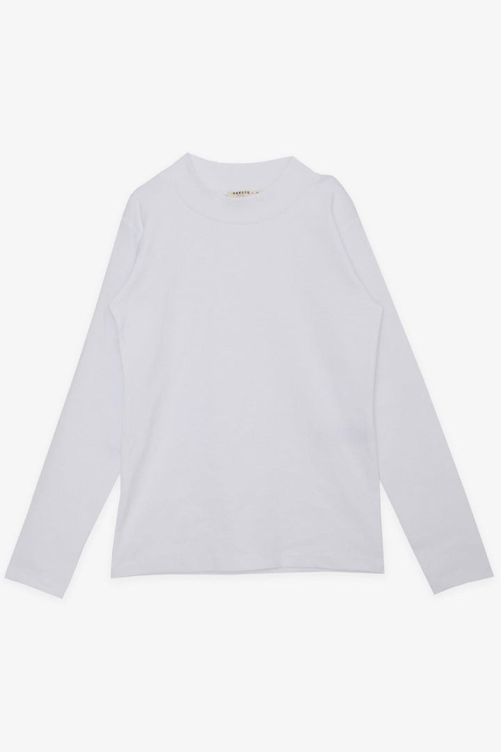 BRE Breeze Girl Child Long Sleeve T-shirt Straight Collar Basic 94 Years, White - Baranavichy
