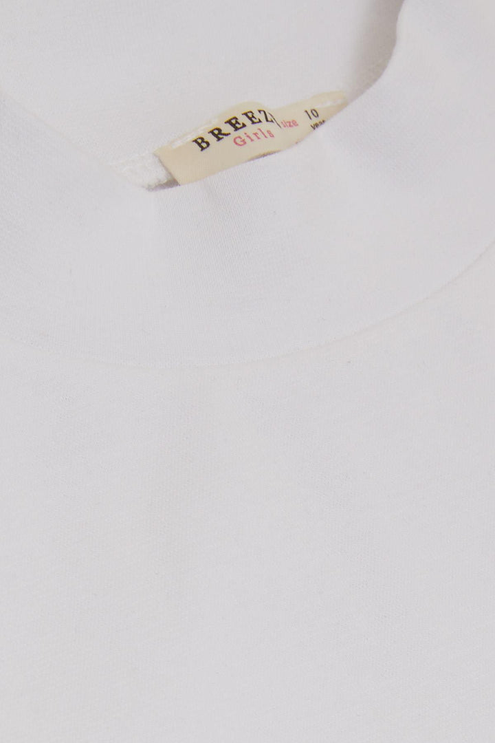 BRE Breeze Girl Child Long Sleeve T-shirt Straight Collar Basic 94 Years, White - Baranavichy