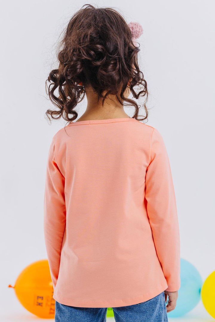 BRE Breeze Girl Child Long Sleeve T-Shirt Friendship Themed Cool Girls Printed 4-8 Years, Salmon - Segovia