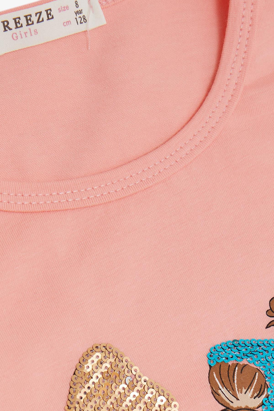 BRE Breeze Girl Child Long Sleeve T-Shirt Friendship Themed Cool Girls Printed 4-8 Years, Salmon - Segovia