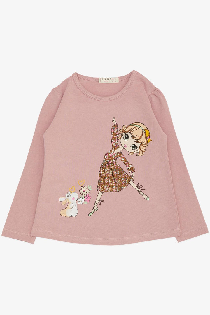 BRE Breeze Girl Child Long Sleeve T-shirt Friendship Themed Dancer Girl Printed 2-6 Years, Pink - Oakland