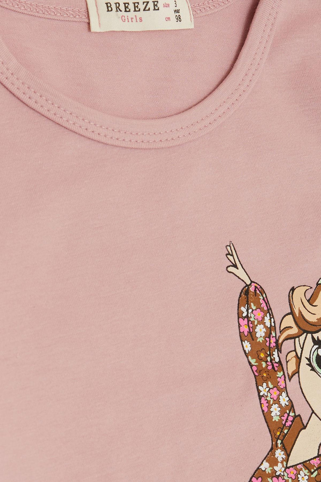 BRE Breeze Girl Child Long Sleeve T-shirt Friendship Themed Dancer Girl Printed 2-6 Years, Pink - Oakland