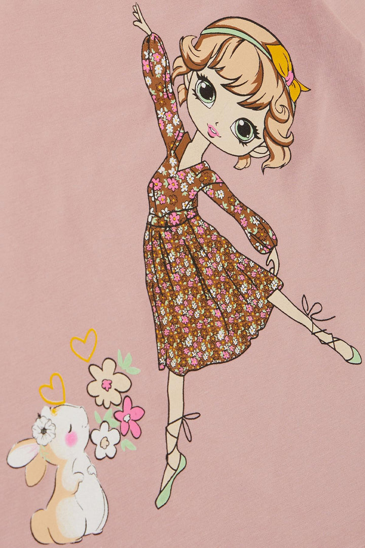 BRE Breeze Girl Child Long Sleeve T-shirt Friendship Themed Dancer Girl Printed 2-6 Years, Pink - Oakland