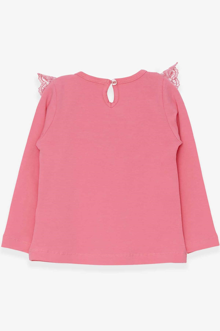 BRE Breeze Girl Child Long Sleeve T-Shirt with Bow Lace 1.5-5 Years, Coral - Darmstadt