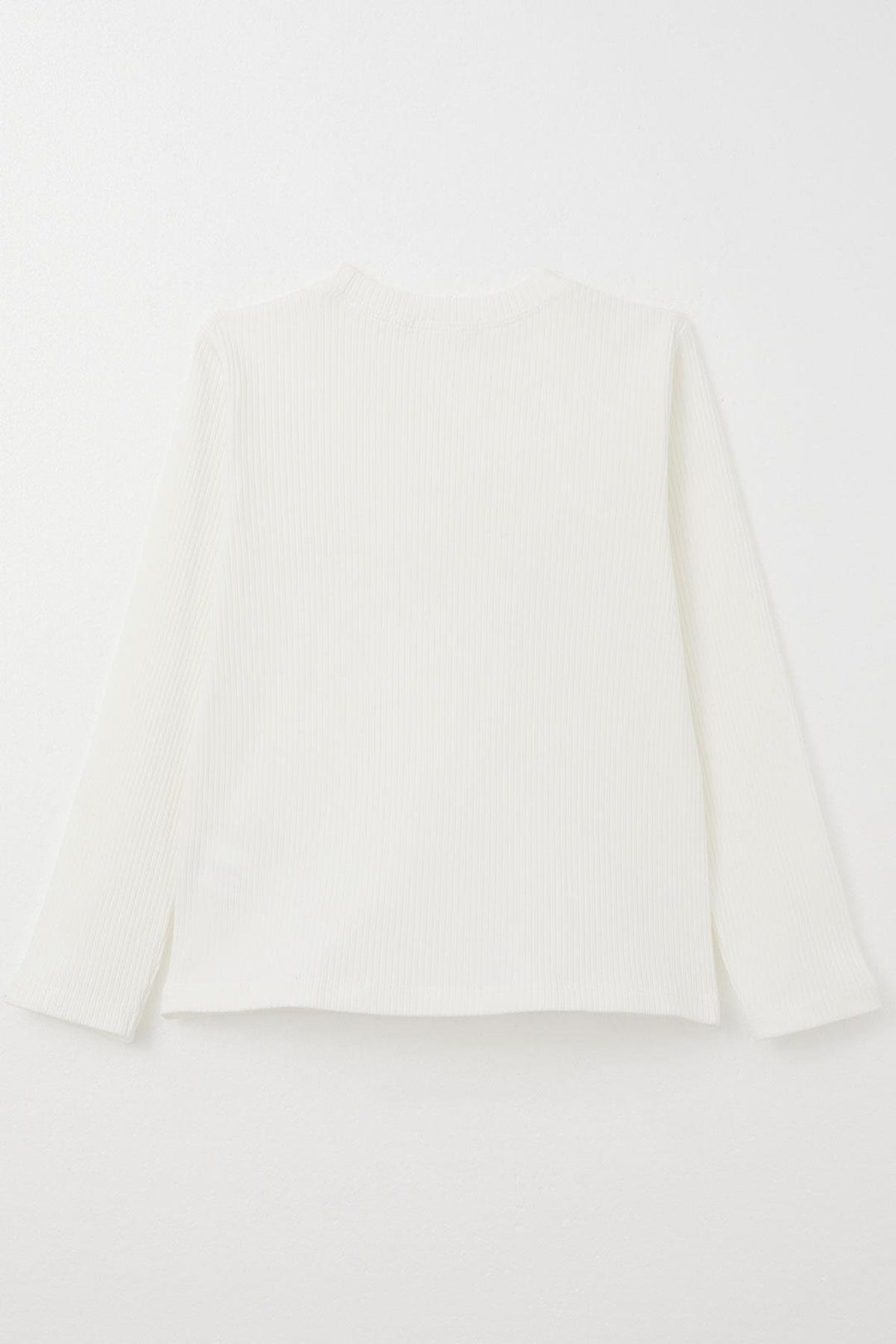 BRE Breeze Girl Child Long Sleeve T-Shirt with Rose Accessory, 84 Years, Ecru - Albuquerque