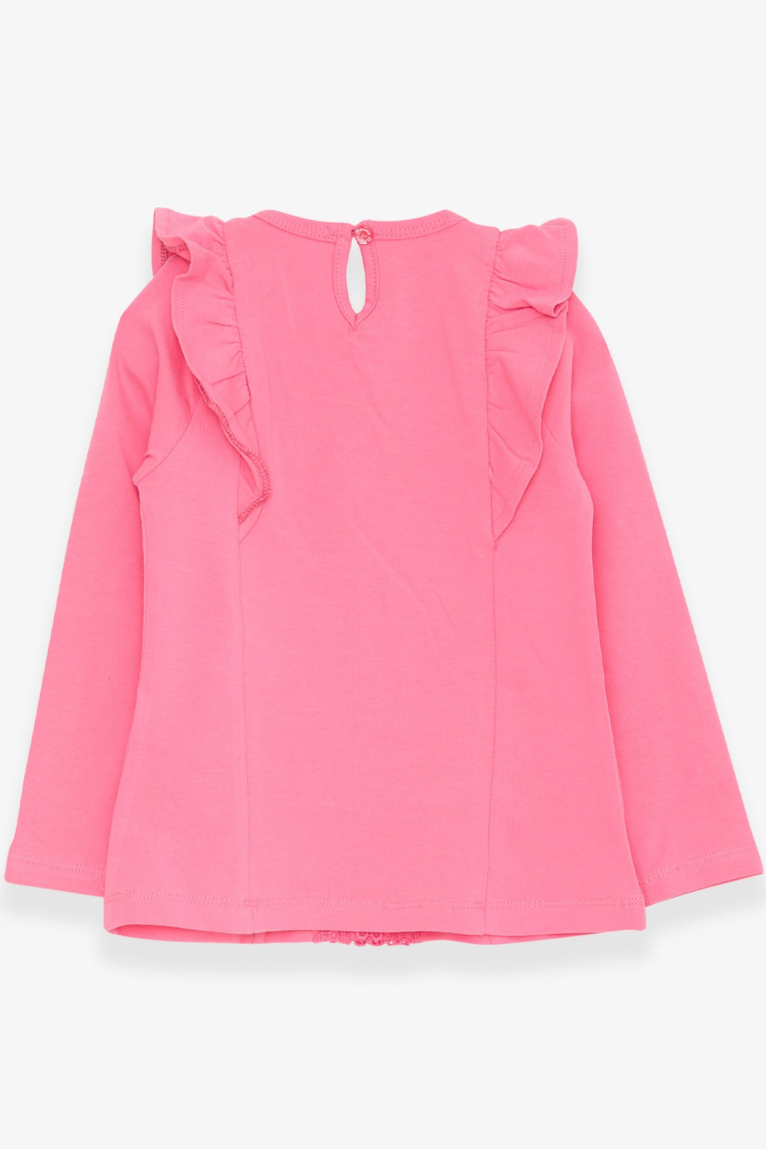BRE Breeze Girl Child Long Sleeve T-Shirt with Lace Frills 3-8 Years, Coral - Hellendoorn