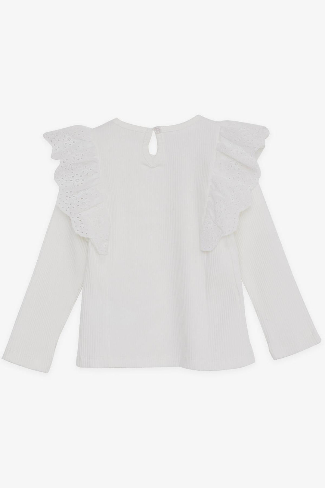 BRE Breeze Girl Child Long Sleeve T-Shirt with Lace, 3-8 Years, Ecru - Jiquílpan de Juárez