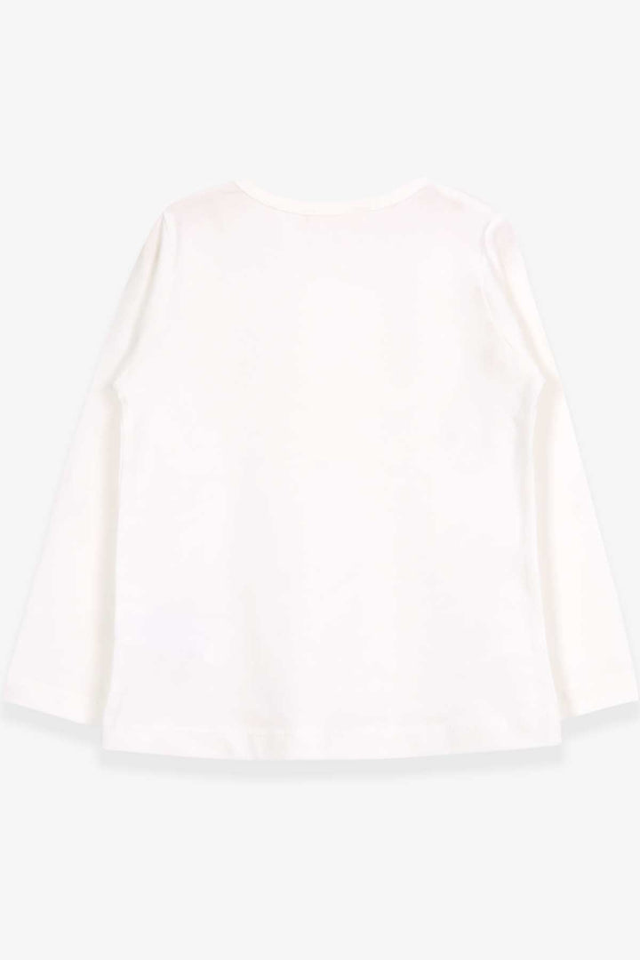 BRE Breeze Girl Child Long Sleeve T-Shirt with Lace 2-6 Years, Ecru - Hastings