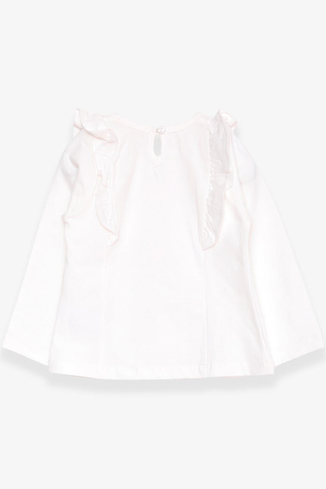 BRE Breeze Girl Child Long Sleeve T-Shirt with Lace Frills 3-8 Years, Ecru - Tonalá