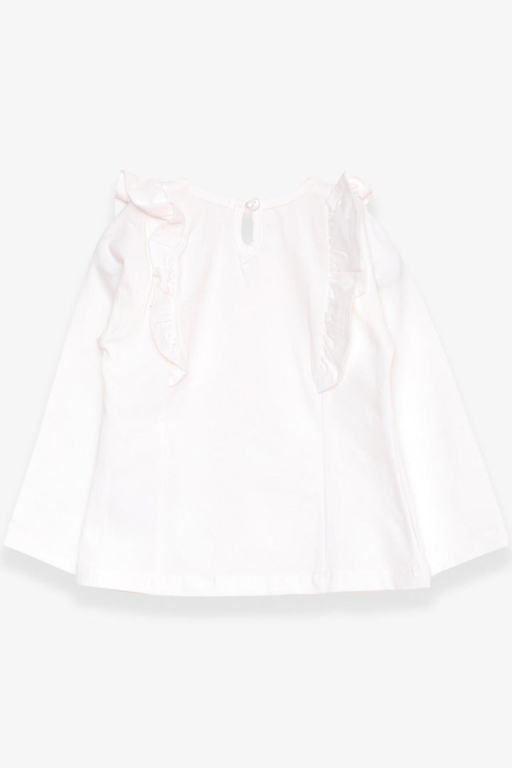 BRE Breeze Girl Child Long Sleeve T-Shirt with Lace Frills 3-8 Years, Ecru - Tonalá