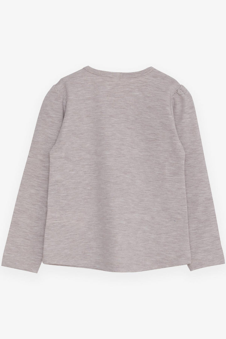 BRE Breeze Girl Child Long Sleeve T-Shirt Cool Girl Printed 1.5-5 Years, Beige Melange - Temoaya