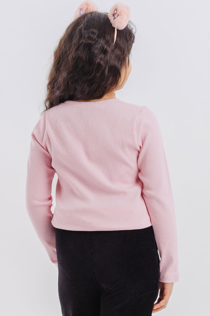 BRE Breeze Girl Child Long Sleeve T-Shirt Butterfly Printed 4-8 Years, Pink - Gatineau