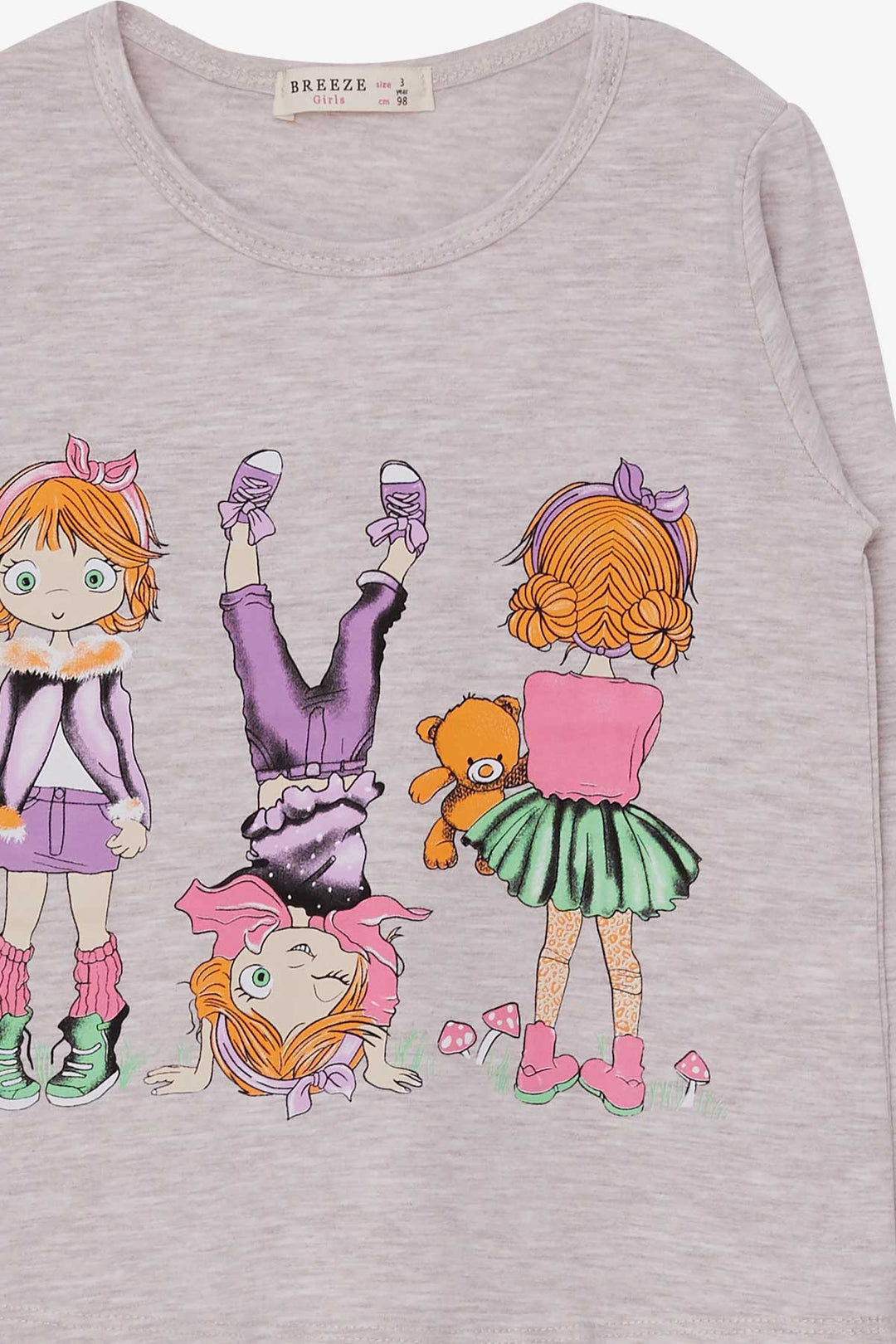 BRE Breeze Girl Child Long Sleeve T-Shirt Girl Printed 3-8 Years, Beige Melange - Castellón de la Plana