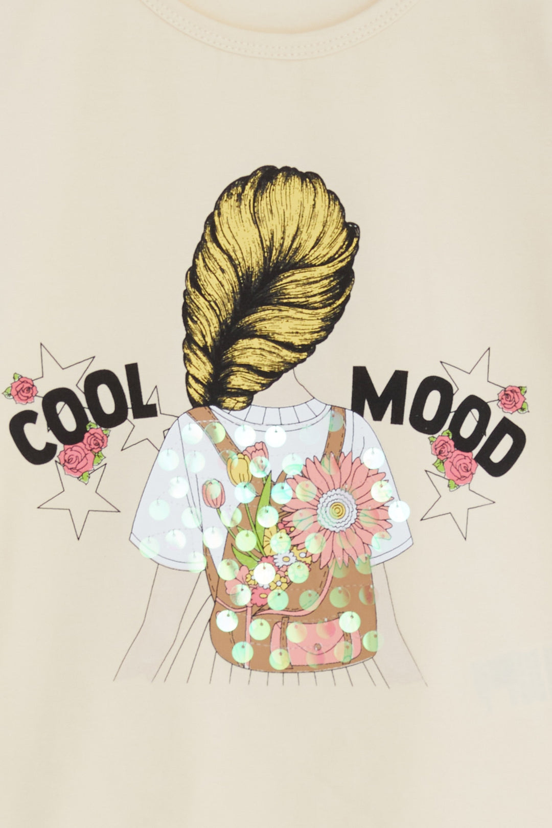 BRE Breeze Girl Child Long Sleeve T-Shirt with Lace Shoulder 4-9 Years, Cream - Kendale Lakes