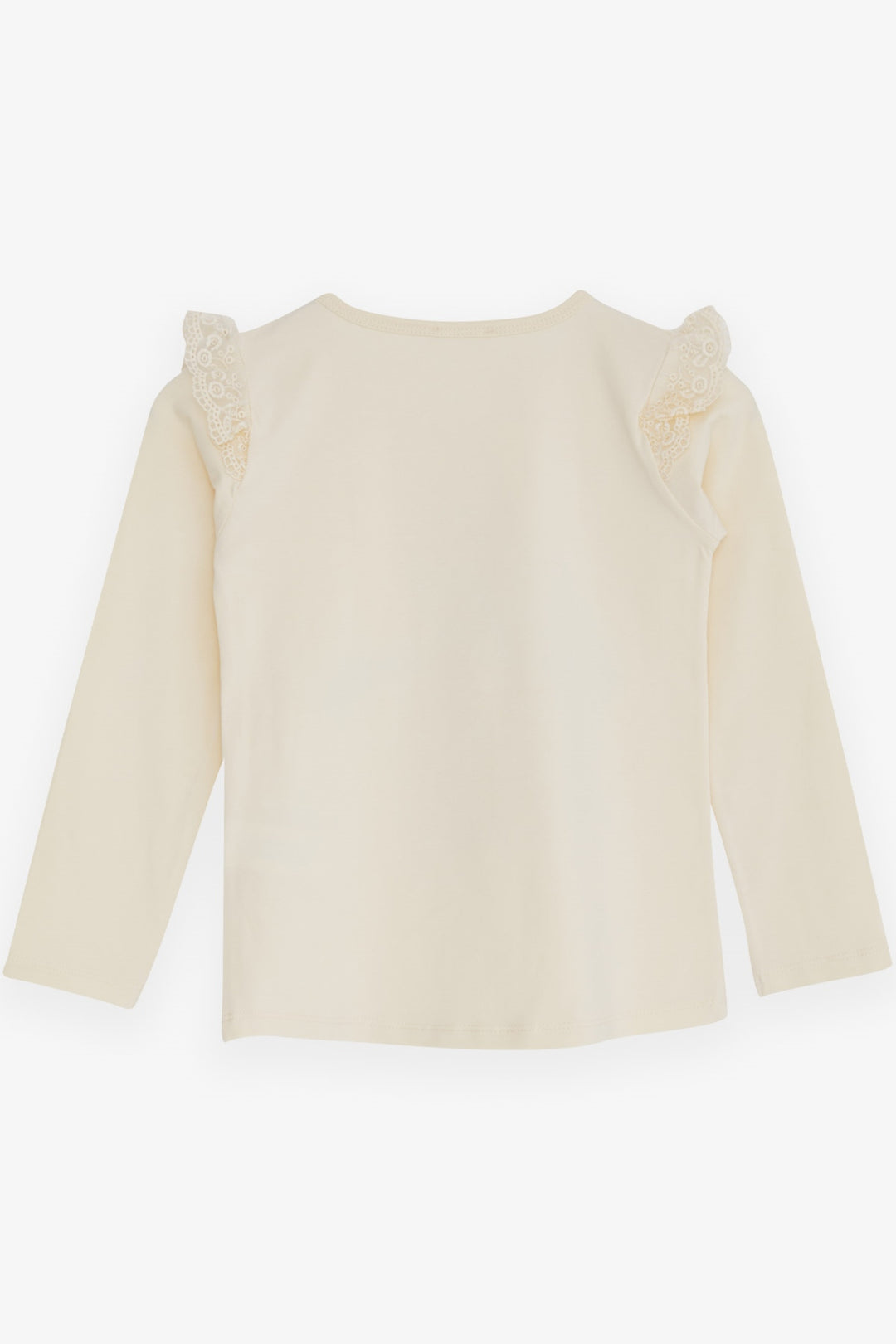 BRE Breeze Girl Child Long Sleeve T-Shirt with Lace Shoulder 4-9 Years, Cream - Kendale Lakes